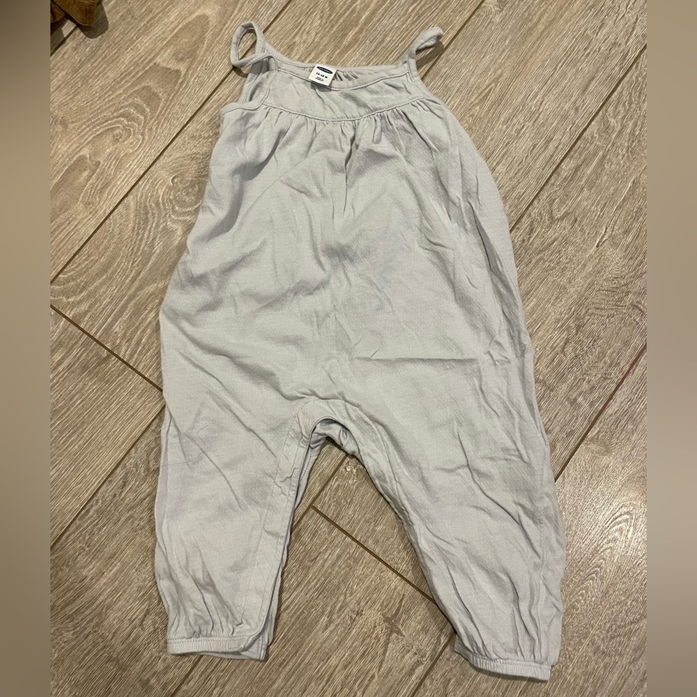 Grey blue  tank top jumpsuit old navy 12-18 m